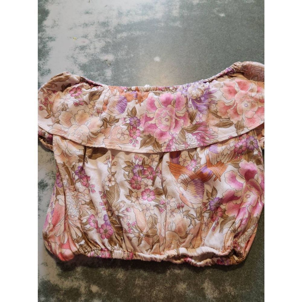 Spell Floral Off-Shoulder Blouse - Pink, Purple, Cream - Picture 6 of 6